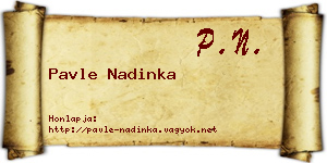 Pavle Nadinka névjegykártya